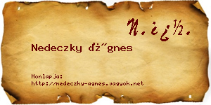 Nedeczky Ágnes névjegykártya